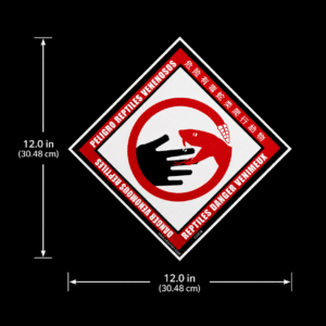 Danger Venomous Reptiles Sign 12x12