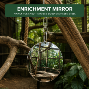 Double-Sided Stainless Steel Animal Enrichment Mirror