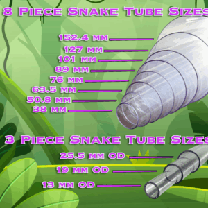 8pc Snake Tube Sizes | Animal Equipment By Stoney